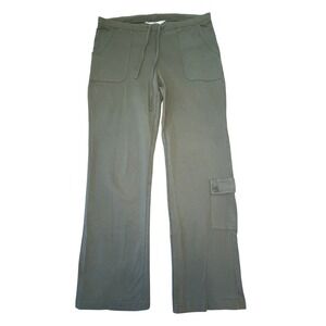 Tommy Hilfiger Women Cargo‎ Pants Size M Olive Green Drawstring Casual Lounge